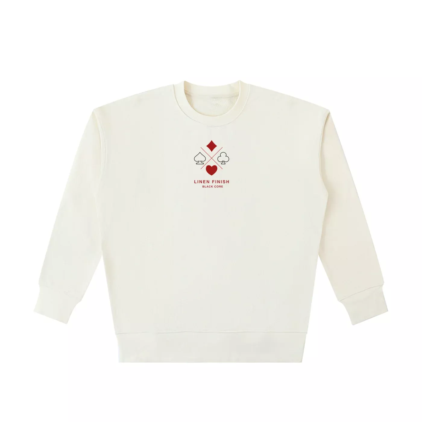 'Linen Finish' Heavyweight Sweatshirt (Red n' Black Logo)